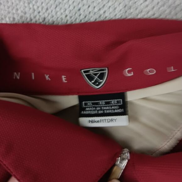 Nike Golf Fit Dry Quarter Zip Polo Men's XL Red/White Lightweight Performance - Picture 4 of 12